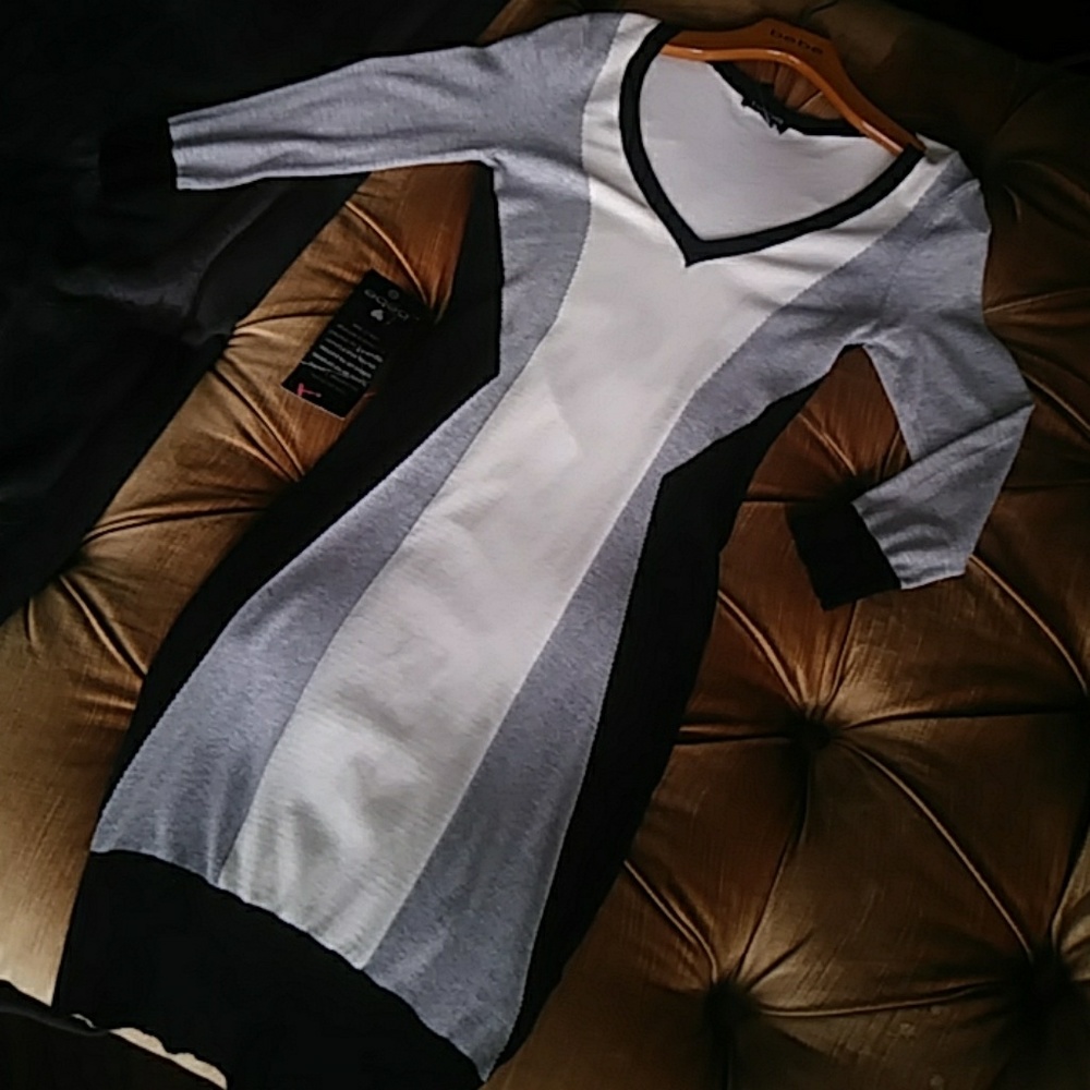 Bebe Color Block Sweater Dress